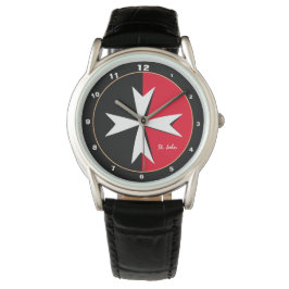 Reloj De Pulsera Moda/caballero de la bandera maltesa blanca de la 