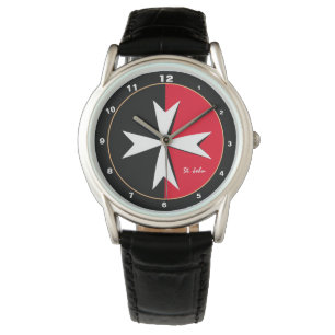 Reloj De Pulsera Moda/caballero de la bandera maltesa blanca de la