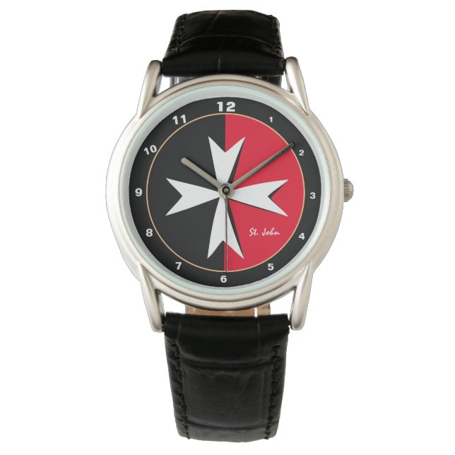 Reloj De Pulsera Moda/caballero de la bandera maltesa blanca de la  (Anverso)
