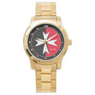 Reloj De Pulsera Moda/caballero de la bandera maltesa blanca de la 