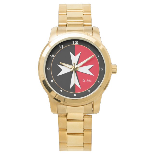 Reloj De Pulsera Moda/caballero de la bandera maltesa blanca de la  (Anverso)
