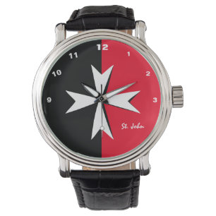Reloj De Pulsera Moda/caballeros de la bandera maltesa blanca