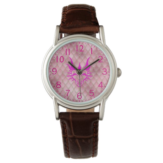 Reloj De Pulsera Moda Cabeza de Dragón Negro y escalas de dragón ro (Anverso)