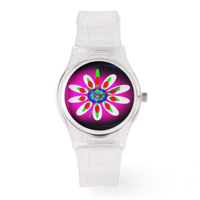 Reloj De Pulsera Moda de flores digitales (Anverso)