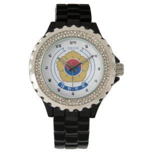 Reloj De Pulsera Moda de la bandera surcoreana / Sino coreano