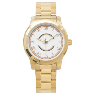 Reloj De Pulsera Moda de monograma Oro sobredimensionado Unisex