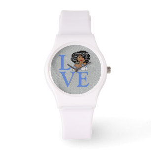Reloj De Pulsera Moda deportiva Purpurina elegante reina africana