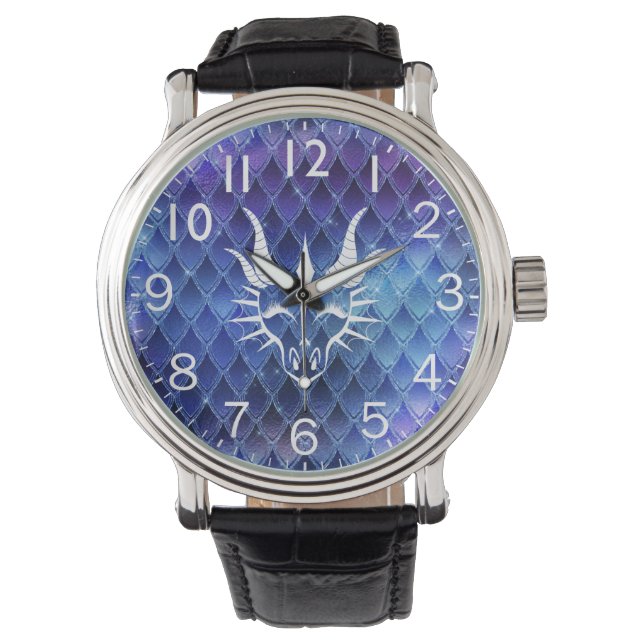 Reloj De Pulsera Moda Dragon Head & Blue Dragon Scales Watch (Anverso)