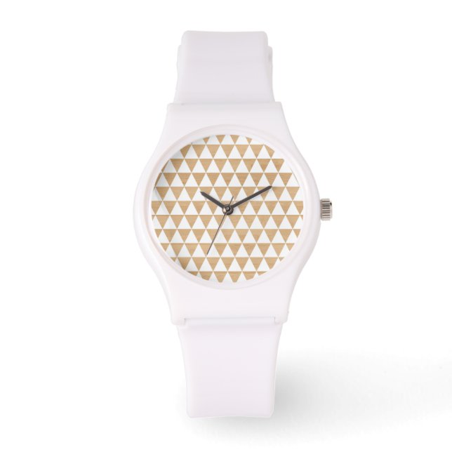 Reloj De Pulsera Moda geométrica de madera tribal moderna y patrón (Anverso)