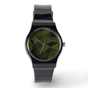 Reloj De Pulsera Moda geométrica verde oscuro de malla geométrica d