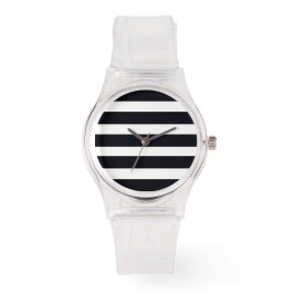 Reloj De Pulsera Moda moderna de moda en blanco y negro a rayas
