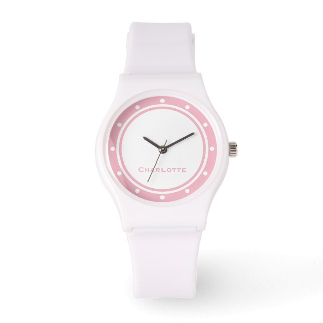 Reloj De Pulsera Moda moderna Nombre personalizado simple Minimalis (Anverso)