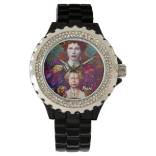 Reloj De Pulsera Moda Reina Isabel II Azul y Rojo