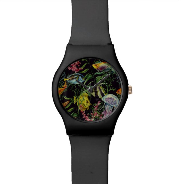 Reloj De Pulsera Modelo 1 de la vida marina de la acuarela (De cerca)