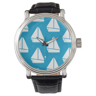 Reloj De Pulsera Modelo azul claro del velero