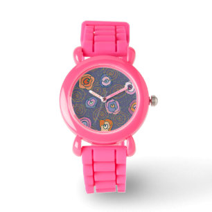 Reloj De Pulsera Modelo color de rosa abstracto del campo