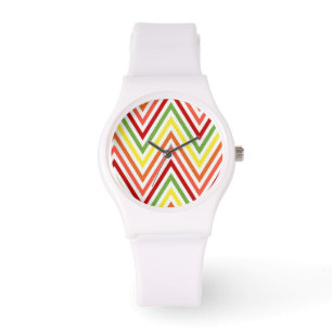 Reloj De Pulsera Modelo colorido de Chevron del zigzag