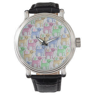 Reloj De Pulsera Modelo colorido del amante de la chihuahua