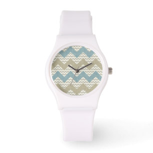 Reloj De Pulsera Modelo de Chevron en la textura de lino