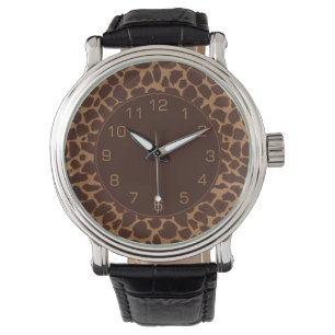 Reloj De Pulsera Modelo de la impresión de la piel de la jirafa