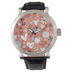 Reloj De Pulsera Modelo de los pájaros del amor