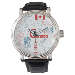 Reloj De Pulsera Modelo de los símbolos de Canadá el