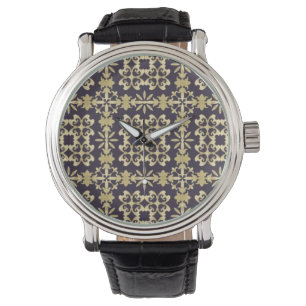 Reloj De Pulsera Modelo del damasco del vintage del arte, de oro