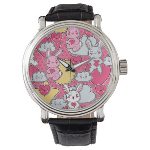 Reloj De Pulsera Modelo del niño de Kawaii con Doodles lindos