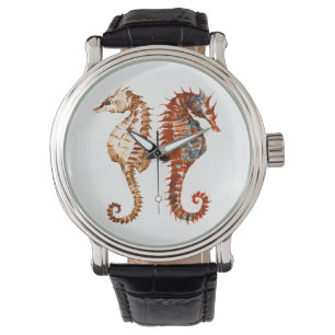 Reloj De Pulsera Modelo del Seahorse de la acuarela