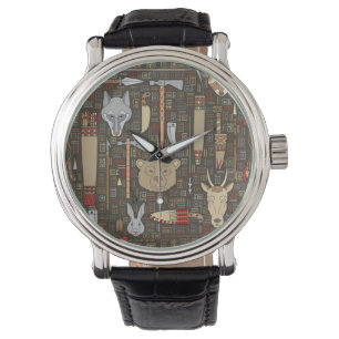 Reloj De Pulsera Modelo étnico de la caza