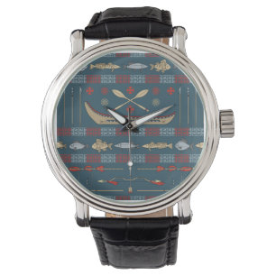 Reloj De Pulsera Modelo étnico de la pesca