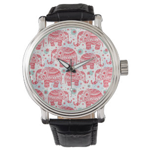 Reloj De Pulsera Modelo étnico rojo del elefante