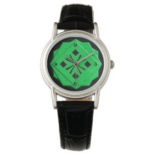 Reloj De Pulsera Modelo geométrico del verde esmeralda del art dé