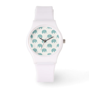 Reloj De Pulsera Modelo lindo verde azulado del elefante