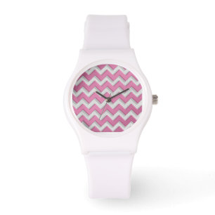 Reloj De Pulsera Modelo metalizado rosado y blanco cepillado lindo