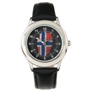 Reloj De Pulsera Modelo noruego de la huella dactilar del tacto
