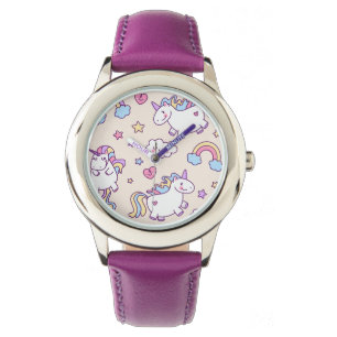 Reloj De Pulsera Modelo rechoncho del arco iris de los unicornios