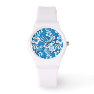 Reloj De Pulsera Modelo tropical del hibisco