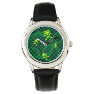 Reloj De Pulsera Modelo verde de Emo con los círculos