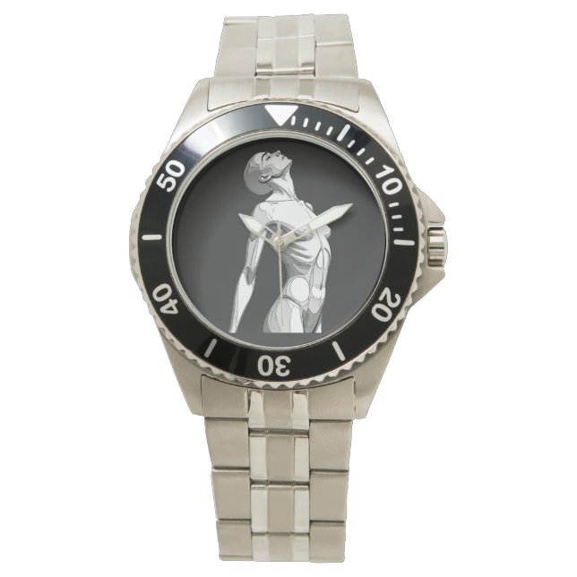 Reloj De Pulsera Modern Android Anatomy - Premium Steel Wristwatch (Anverso)