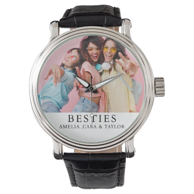 Reloj De Pulsera Modern Friend Collage Photos Simple (Anverso)