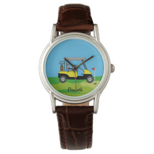 Reloj De Pulsera Modern Golf Cart & Green Course Personalized