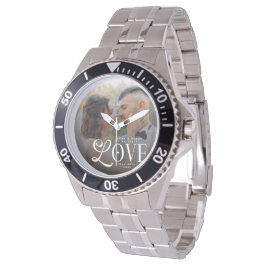 Reloj De Pulsera Modern Love Custom Wedding Photo Couples Monogram