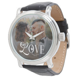 Reloj De Pulsera Modern Love Custom Wedding Photo Couples Monogram