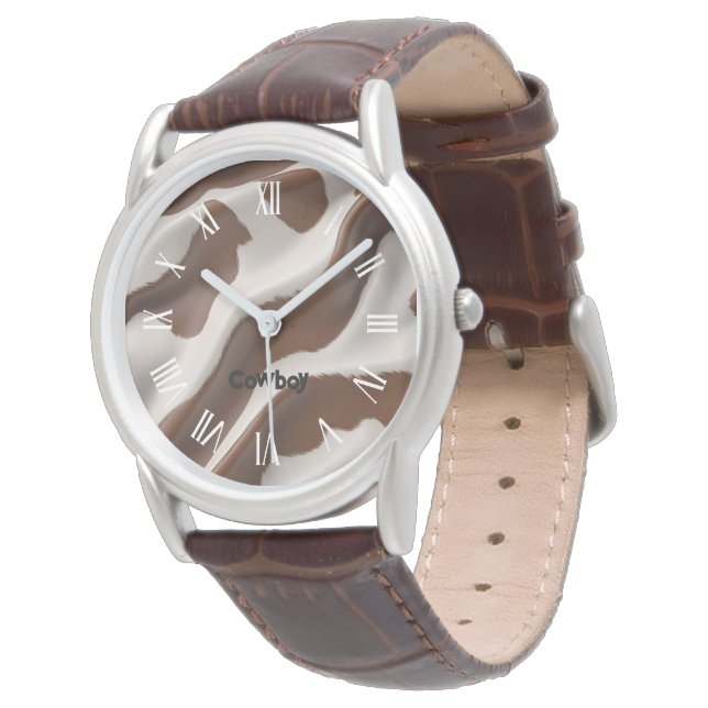 Reloj De Pulsera Modern Luxury Elegant Faux Cow Leather Collection (Angular)