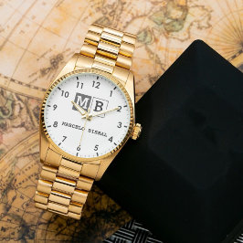 Reloj De Pulsera Modern Minimal Typography White Paper Square