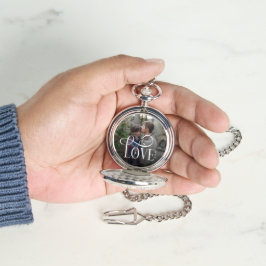 Reloj De Pulsera Modern Script Love Custom Engaged Couples Photo