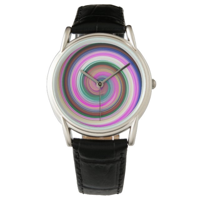 Reloj De Pulsera Modern Swirl Resumen Arte #25 (Anverso)