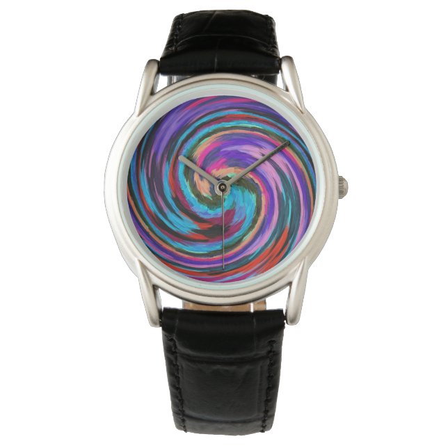 Reloj De Pulsera Modern Swirl Resumen Arte #72 (Anverso)