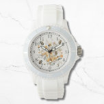 Reloj De Pulsera Moderna Flor Floral Abeja Moda estilo Womans<br><div class="desc">La moderna Moda Womans Watches,  florida florida florida floral floral,  presenta una moderna decoración de acuarela de color amarillo con flores y abejas. Creado por Evco Studio www.zazzle.com/store/evcostudio</div>